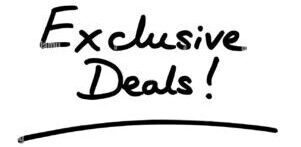 exclusive deals! handwritten on a white background 2dgag7a